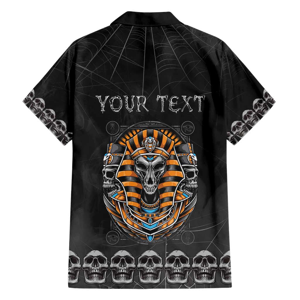 Personalized Halloween Egypt Family Matching Short Sleeve Bodycon Dress and Hawaiian Shirt Skull Anubis - Wonder Print Shop