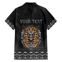 Personalized Halloween Egypt Family Matching Short Sleeve Bodycon Dress and Hawaiian Shirt Skull Anubis - Wonder Print Shop