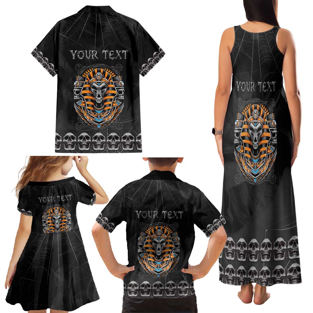 Personalized Halloween Egypt Family Matching Tank Maxi Dress and Hawaiian Shirt Skull Anubis - Wonder Print Shop