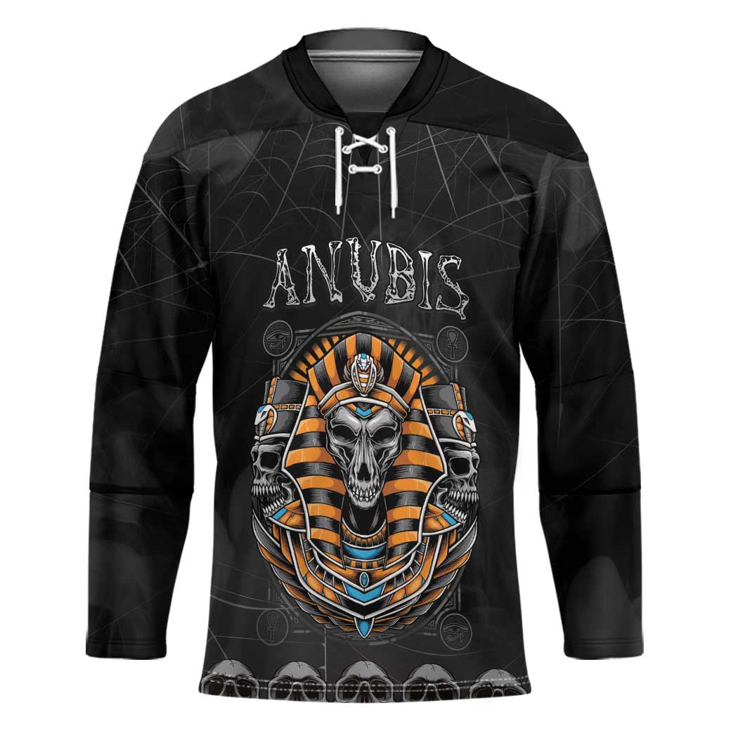 Personalized Halloween Egypt Hockey Jersey Skull Anubis - Wonder Print Shop