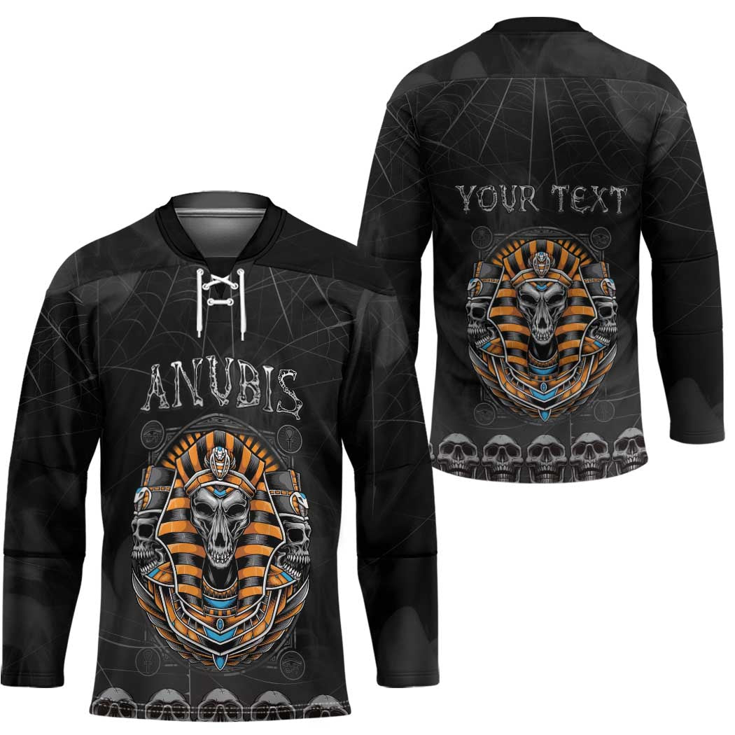 Personalized Halloween Egypt Hockey Jersey Skull Anubis - Wonder Print Shop