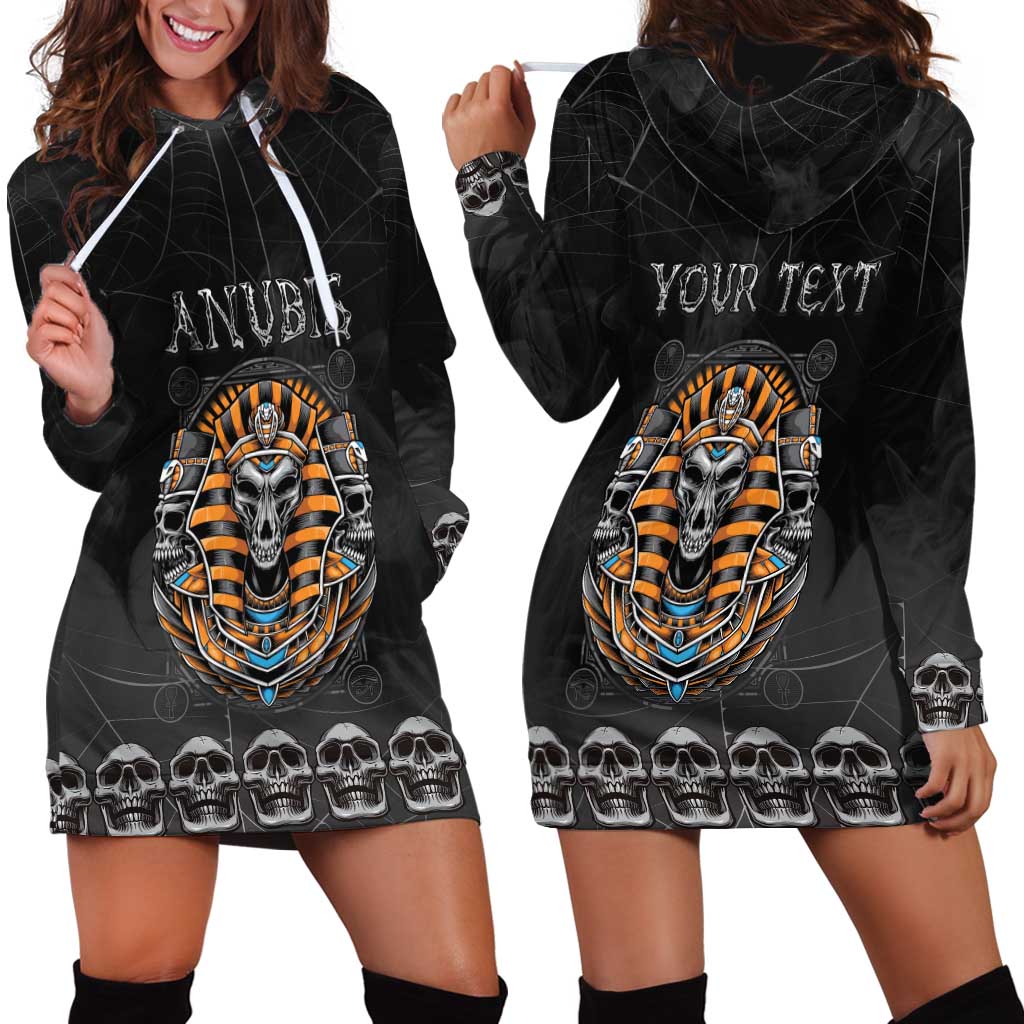 Personalized Halloween Egypt Hoodie Dress Skull Anubis - Wonder Print Shop
