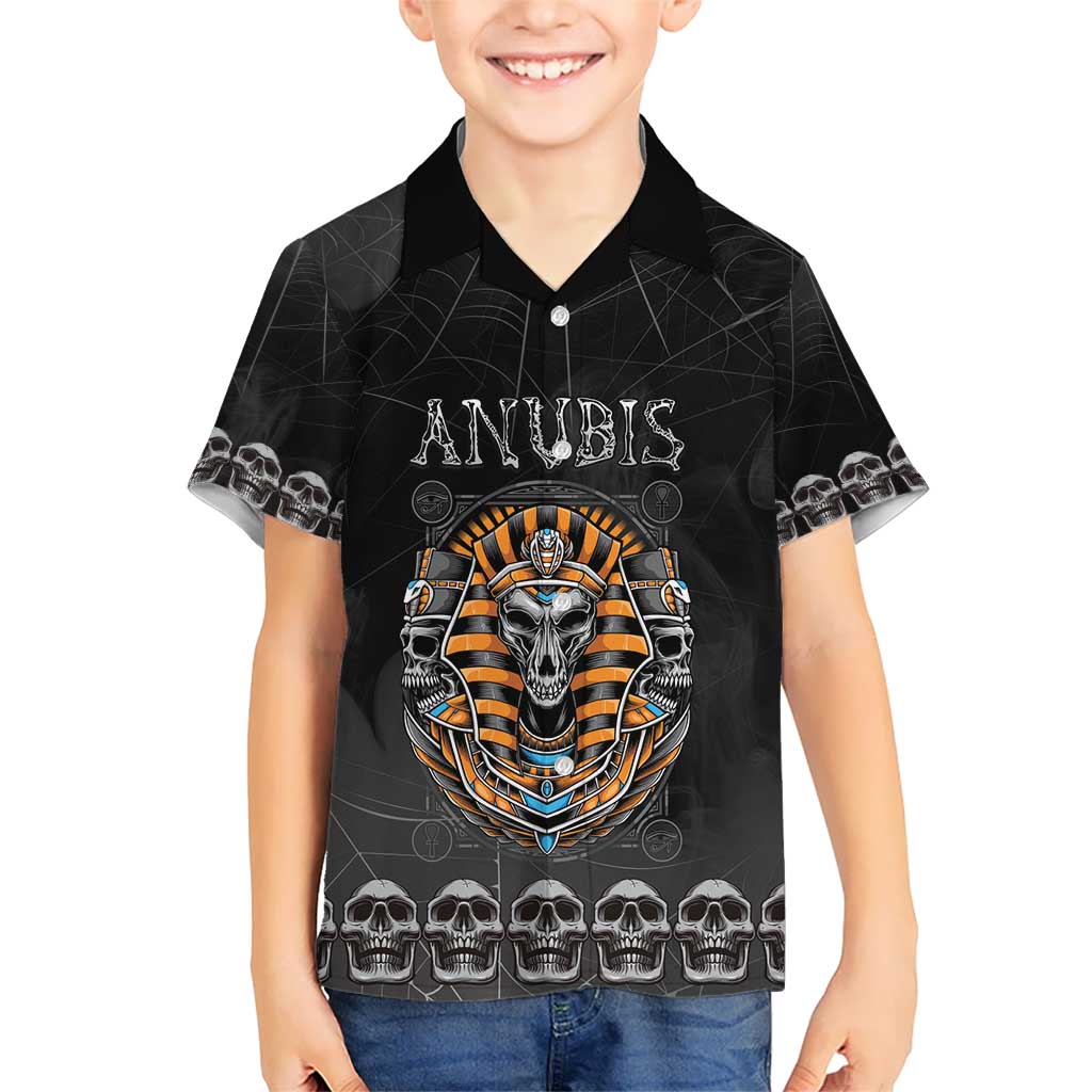 Personalized Halloween Egypt Kid Hawaiian Shirt Skull Anubis - Wonder Print Shop