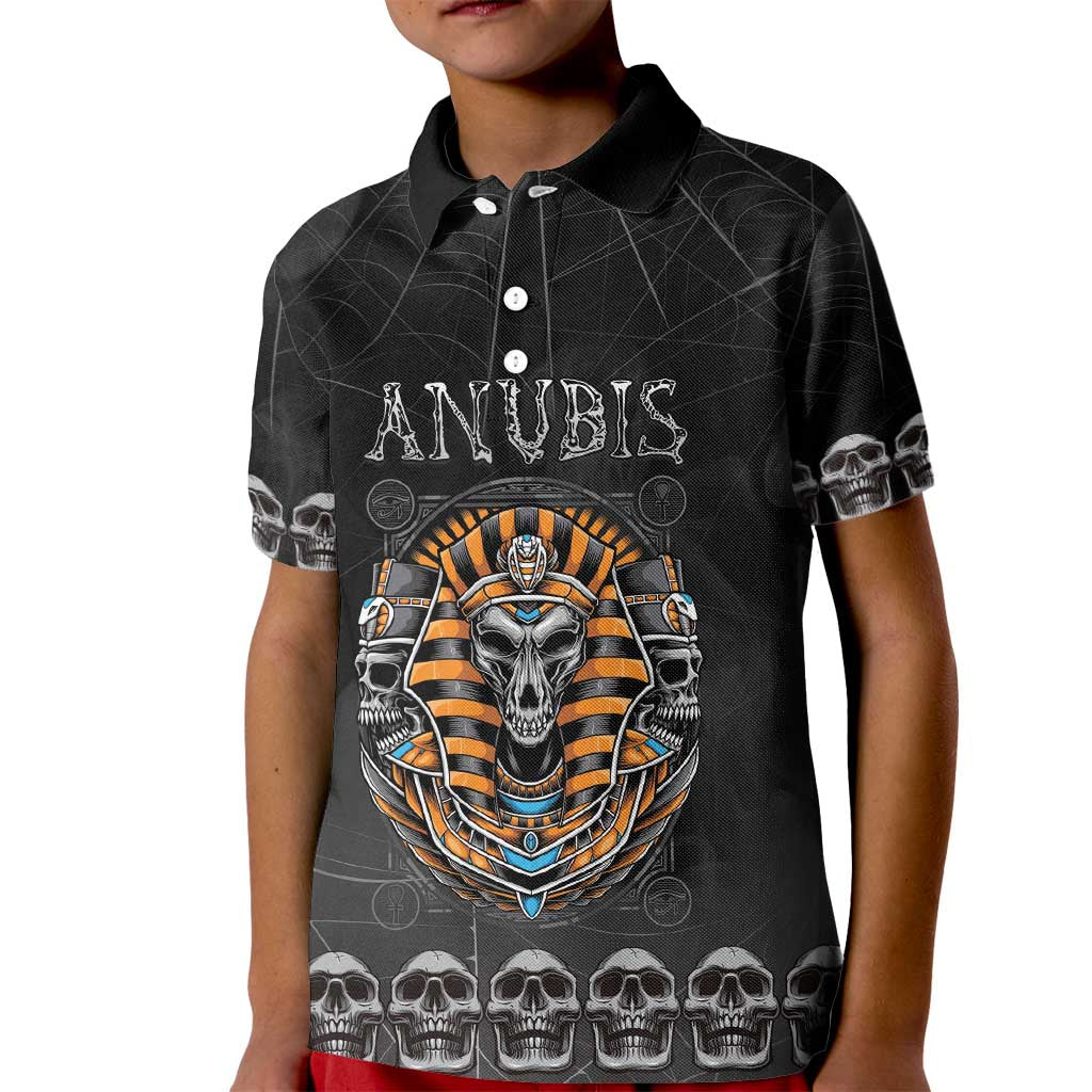 Personalized Halloween Egypt Kid Polo Shirt Skull Anubis - Wonder Print Shop