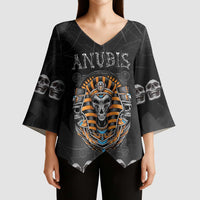 Personalized Halloween Egypt Kimono Sleeve Blouse Skull Anubis - Wonder Print Shop