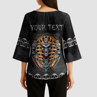 Personalized Halloween Egypt Kimono Sleeve Blouse Skull Anubis - Wonder Print Shop