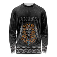 Personalized Halloween Egypt Long Sleeve Shirt Skull Anubis - Wonder Print Shop