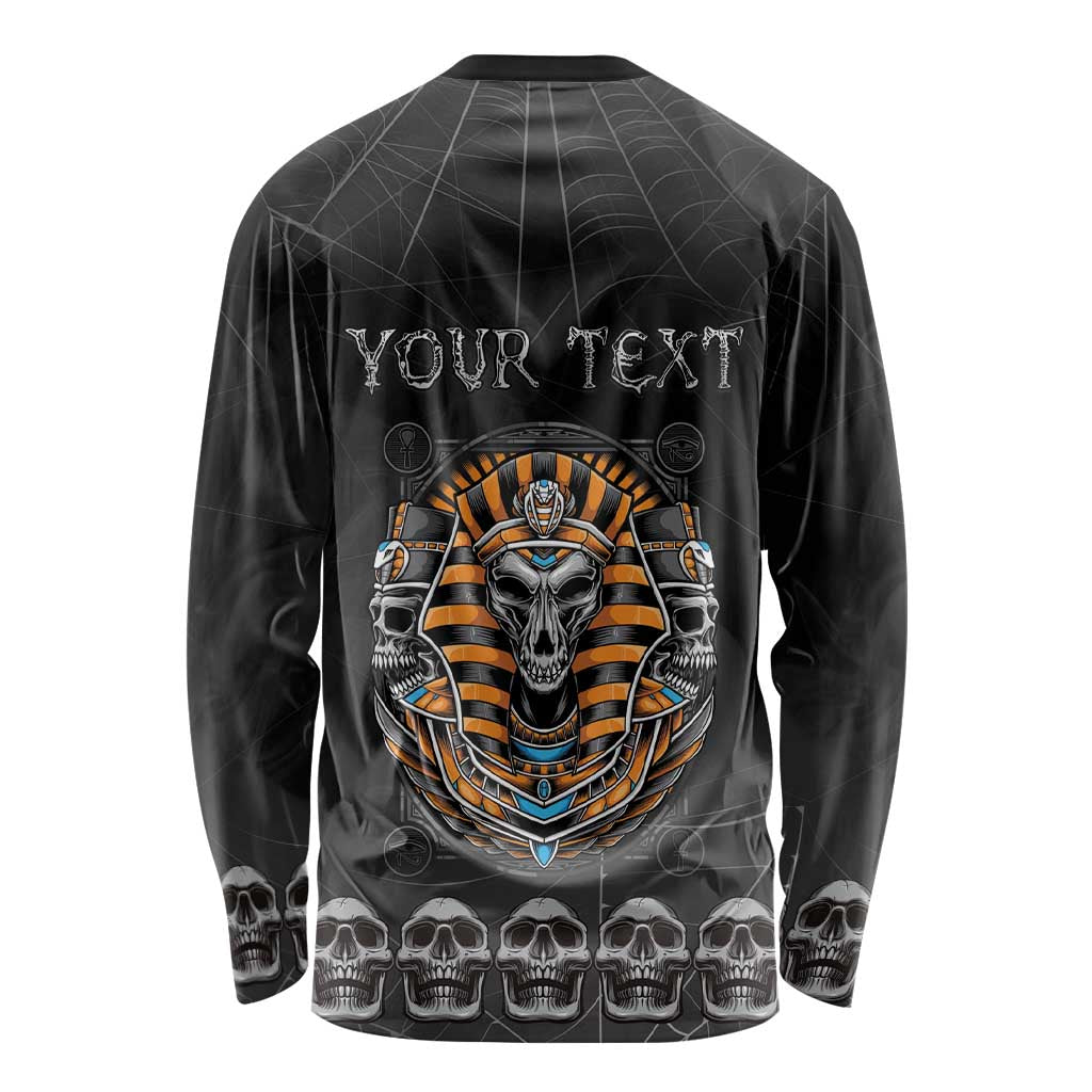 Personalized Halloween Egypt Long Sleeve Shirt Skull Anubis - Wonder Print Shop