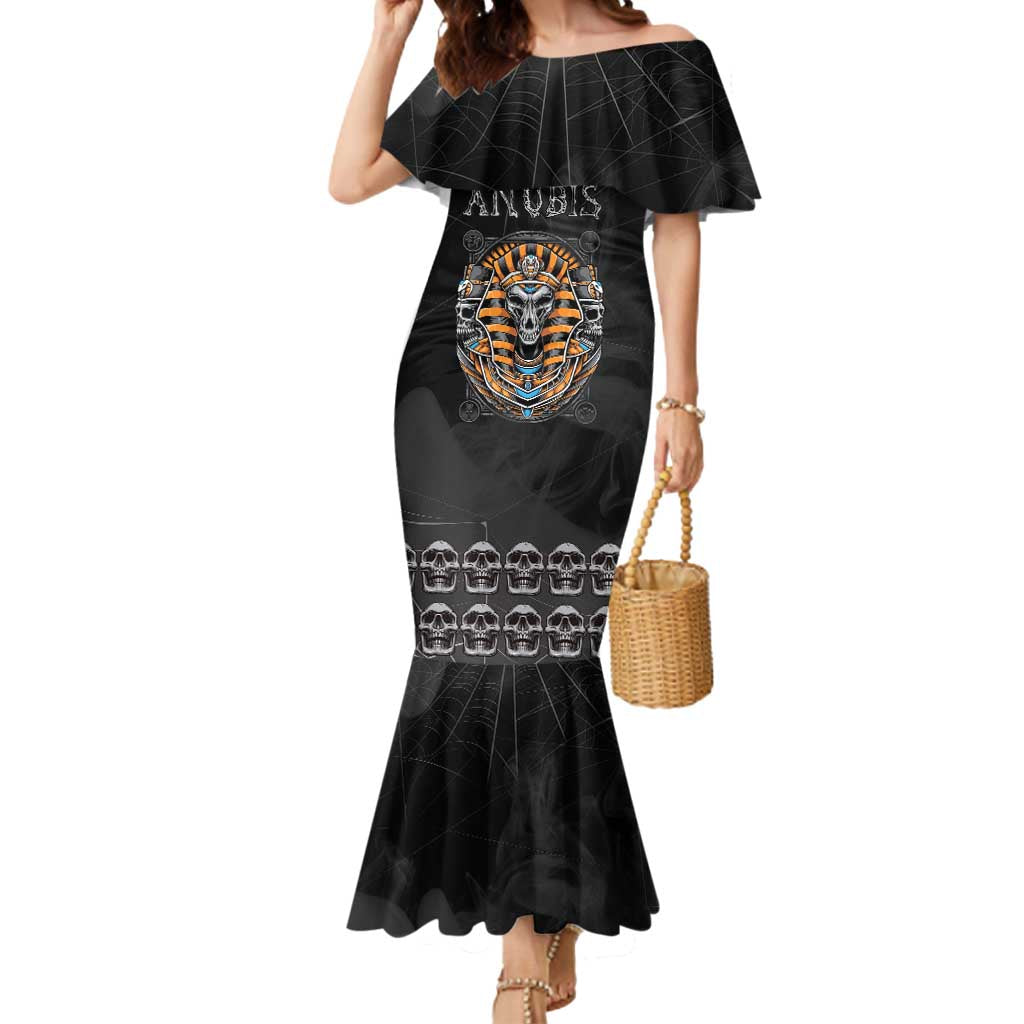 Personalized Halloween Egypt Mermaid Dress Skull Anubis - Wonder Print Shop