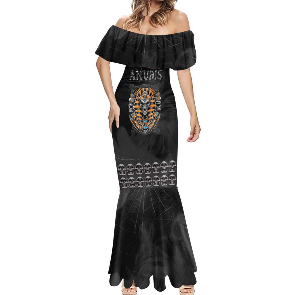 Personalized Halloween Egypt Mermaid Dress Skull Anubis - Wonder Print Shop
