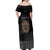 Personalized Halloween Egypt Off Shoulder Maxi Dress Skull Anubis - Wonder Print Shop
