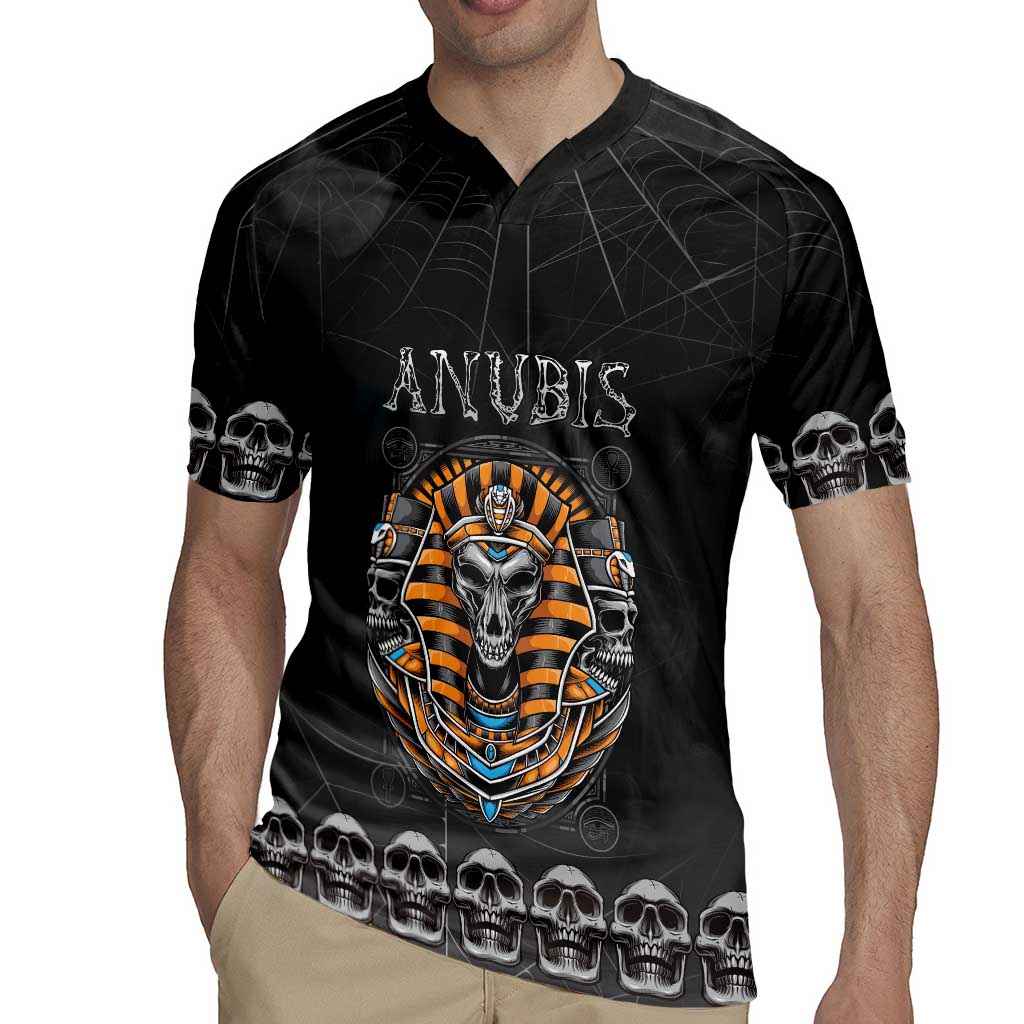 Personalized Halloween Egypt Rugby Jersey Skull Anubis - Wonder Print Shop
