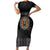 Personalized Halloween Egypt Short Sleeve Bodycon Dress Skull Anubis - Wonder Print Shop