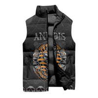 Personalized Halloween Egypt Sleeveless Puffer Jacket Skull Anubis - Wonder Print Shop
