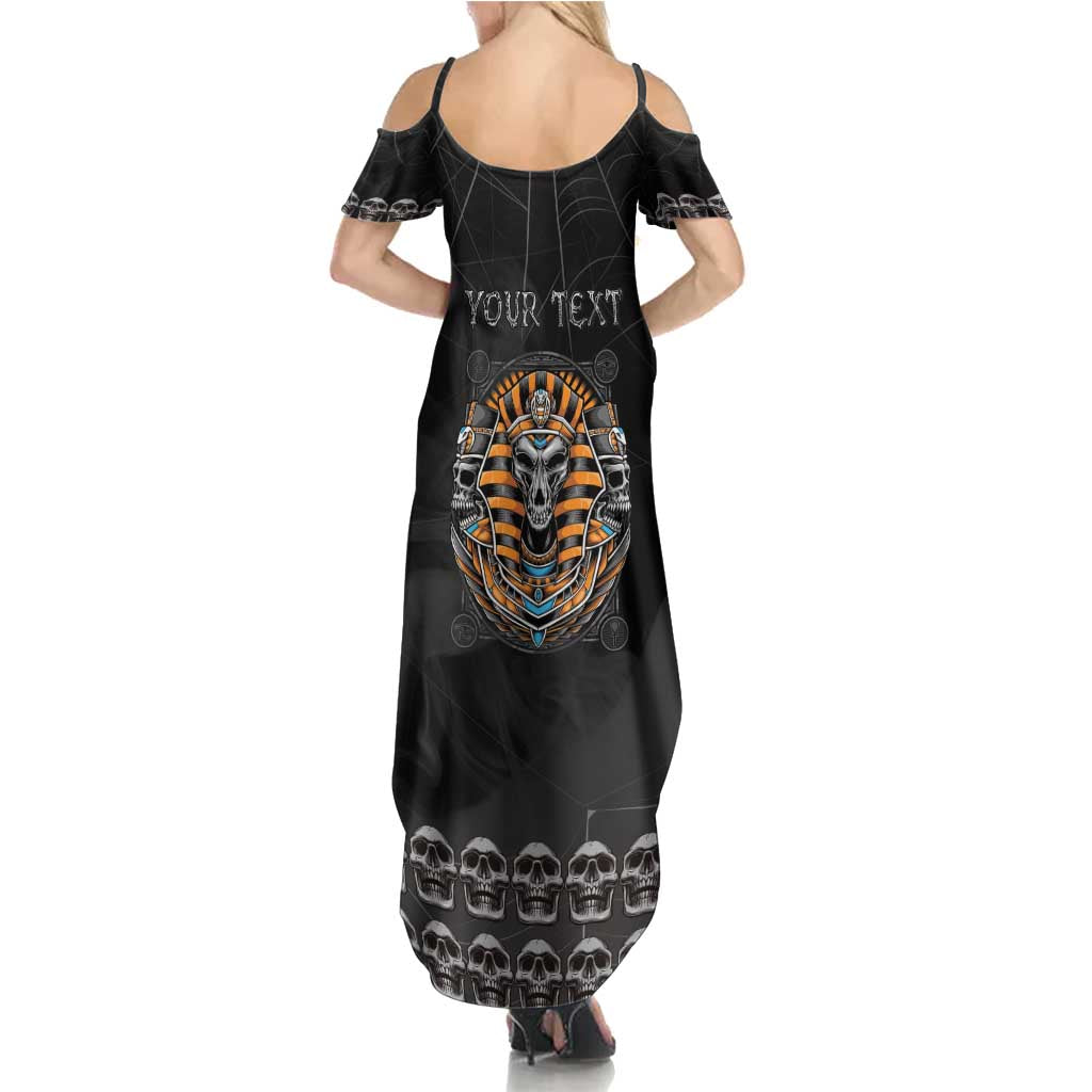 Personalized Halloween Egypt Summer Maxi Dress Skull Anubis - Wonder Print Shop