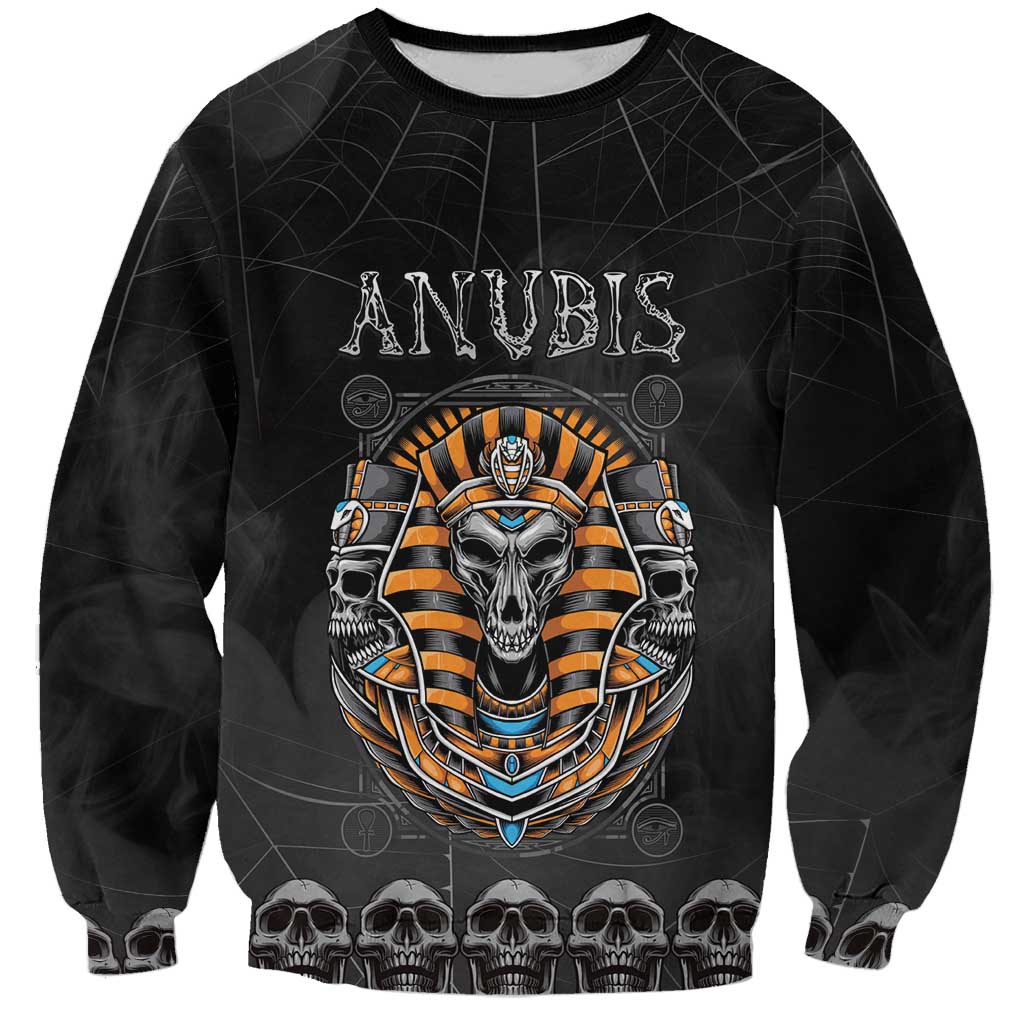 Personalized Halloween Egypt Sweatshirt Skull Anubis - Wonder Print Shop