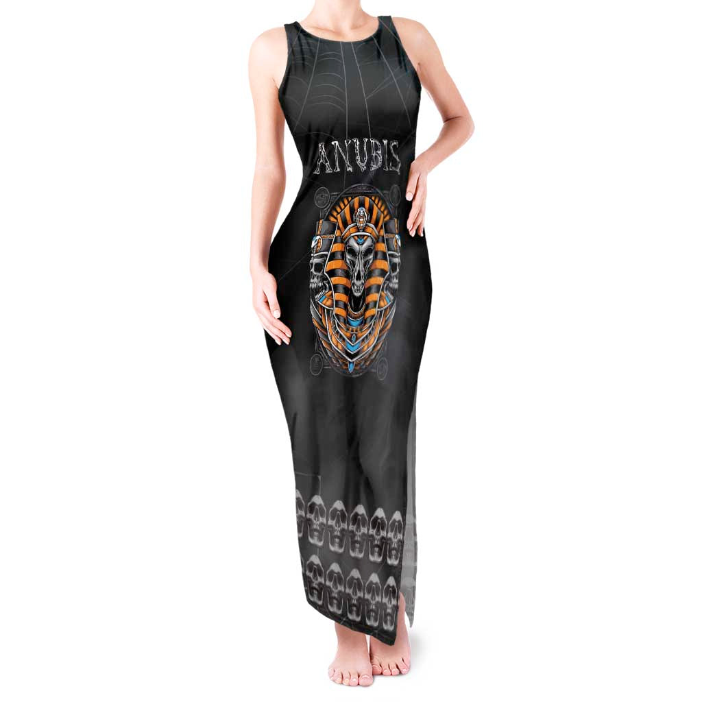 Personalized Halloween Egypt Tank Maxi Dress Skull Anubis - Wonder Print Shop