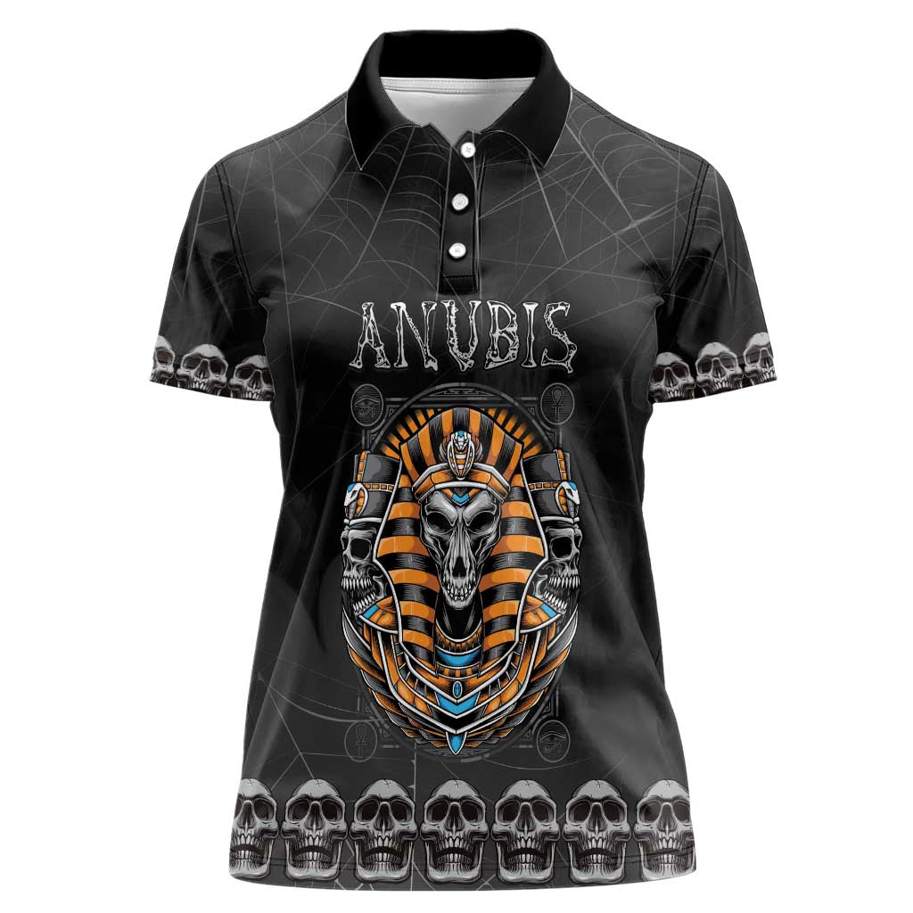 Personalized Halloween Egypt Women Polo Shirt Skull Anubis - Wonder Print Shop