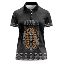 Personalized Halloween Egypt Women Polo Shirt Skull Anubis - Wonder Print Shop