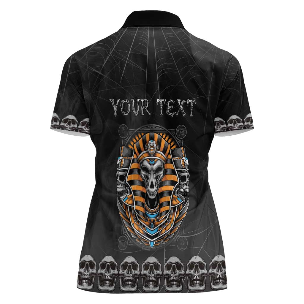 Personalized Halloween Egypt Women Polo Shirt Skull Anubis - Wonder Print Shop