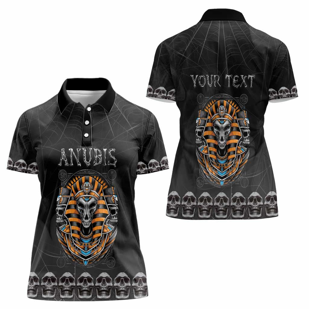 Personalized Halloween Egypt Women Polo Shirt Skull Anubis - Wonder Print Shop
