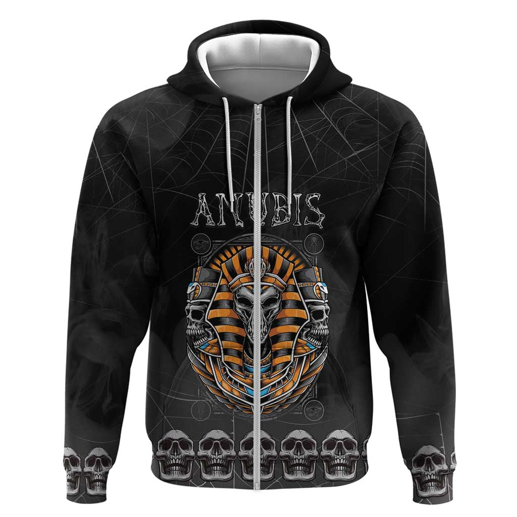 Personalized Halloween Egypt Zip Hoodie Skull Anubis - Wonder Print Shop