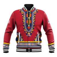Personalized Liberia Dashiki Baseball Jacket Red Color - Wonder Print Shop