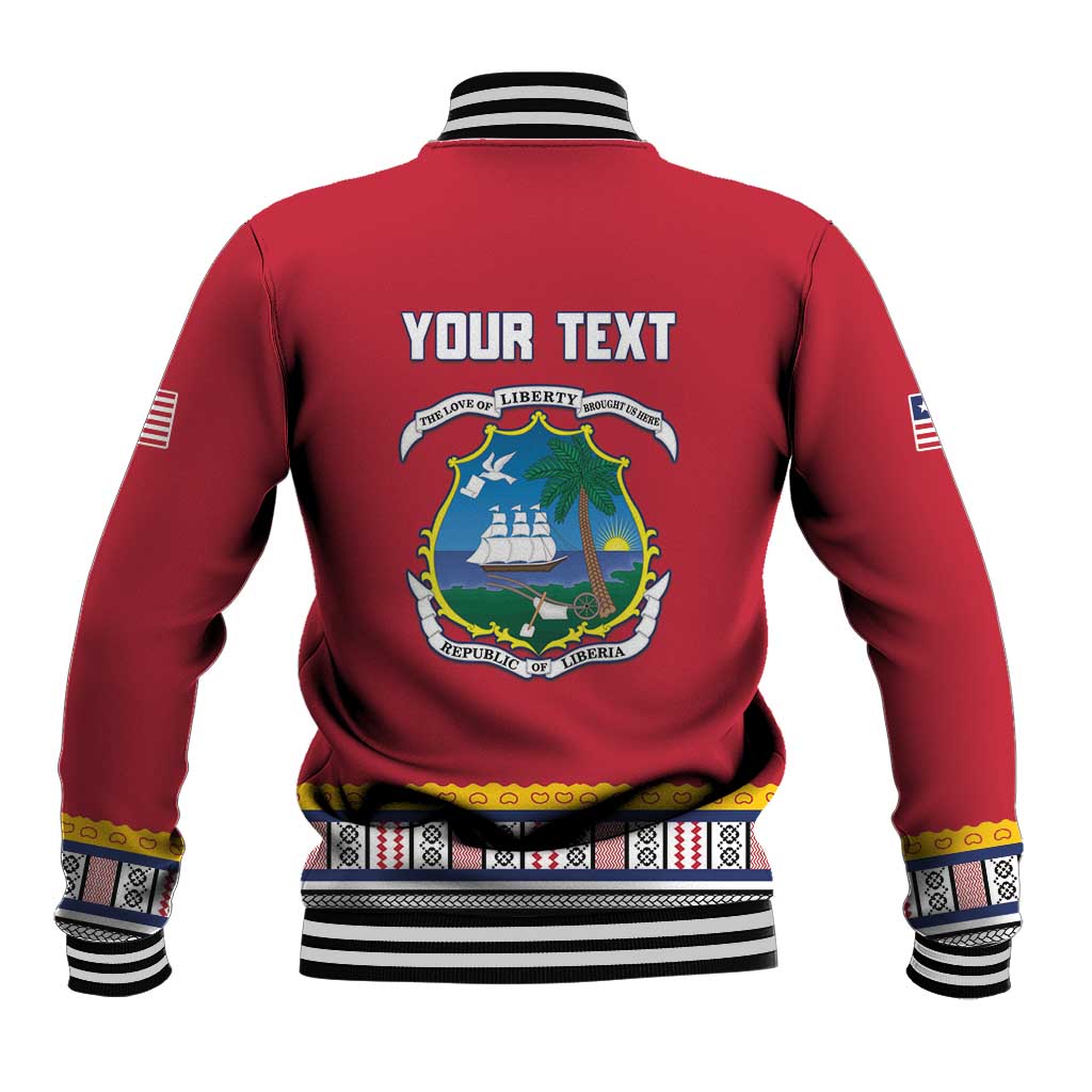 Personalized Liberia Dashiki Baseball Jacket Red Color - Wonder Print Shop