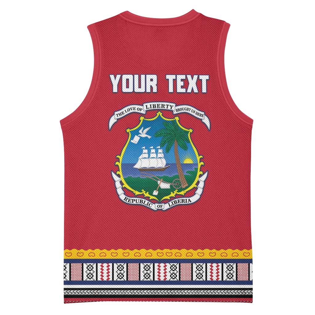 Personalized Liberia Dashiki Basketball Jersey Red Color - Wonder Print Shop