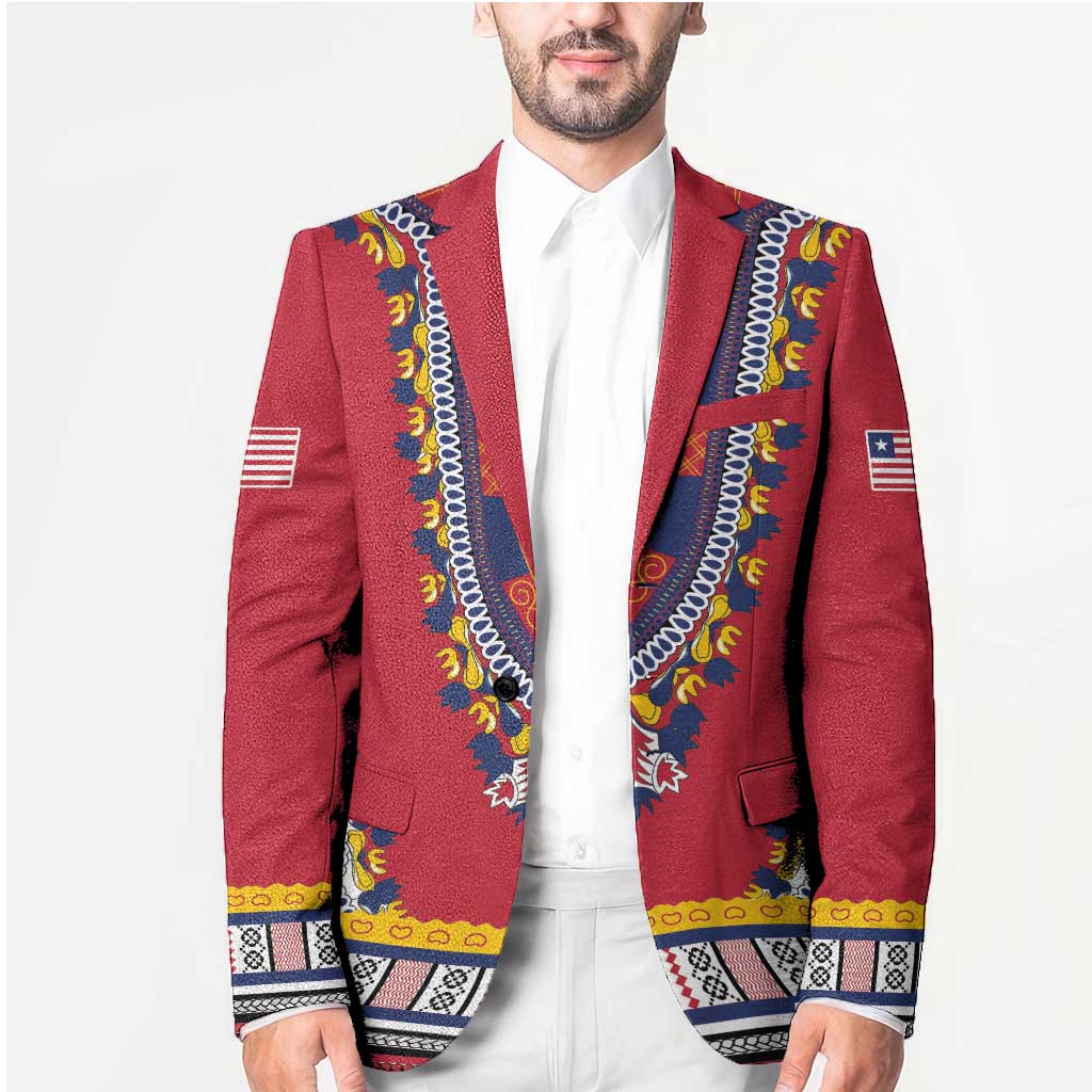 Personalized Liberia Dashiki Blazer Red Color - Wonder Print Shop