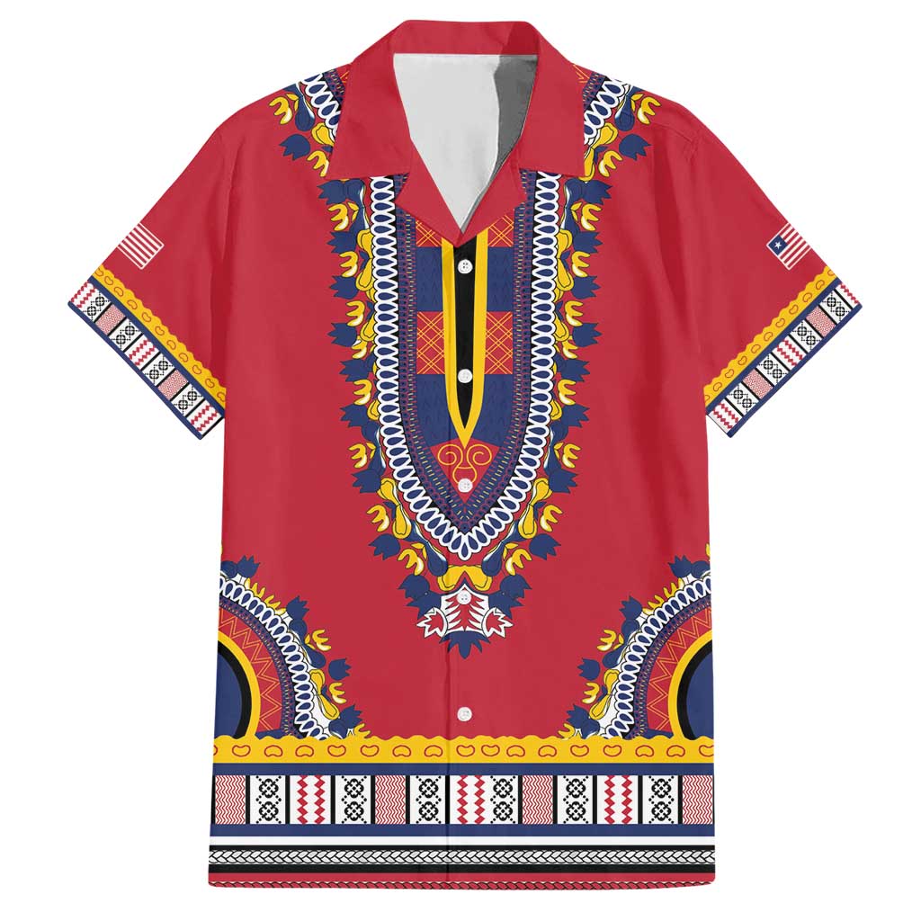 Personalized Liberia Dashiki Hawaiian Shirt Red Color - Wonder Print Shop