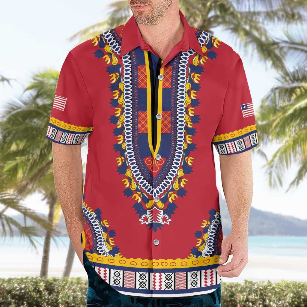 Personalized Liberia Dashiki Hawaiian Shirt Red Color - Wonder Print Shop