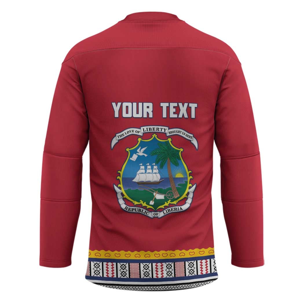 Personalized Liberia Dashiki Hockey Jersey Red Color - Wonder Print Shop