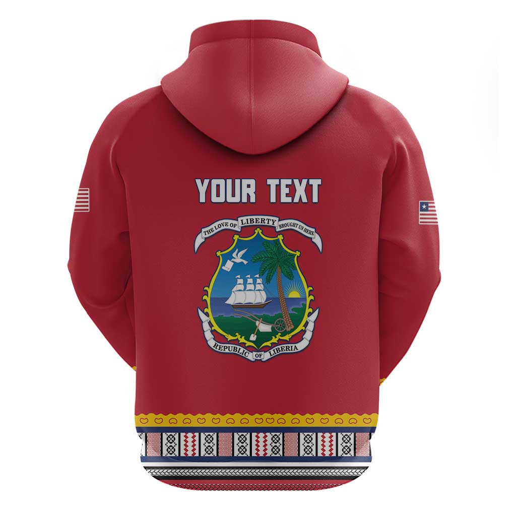 Personalized Liberia Dashiki Hoodie Red Color - Wonder Print Shop