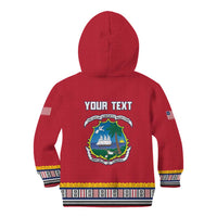 Personalized Liberia Dashiki Kid Hoodie Red Color - Wonder Print Shop