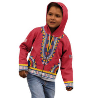 Personalized Liberia Dashiki Kid Hoodie Red Color - Wonder Print Shop