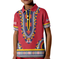 Personalized Liberia Dashiki Kid Polo Shirt Red Color - Wonder Print Shop