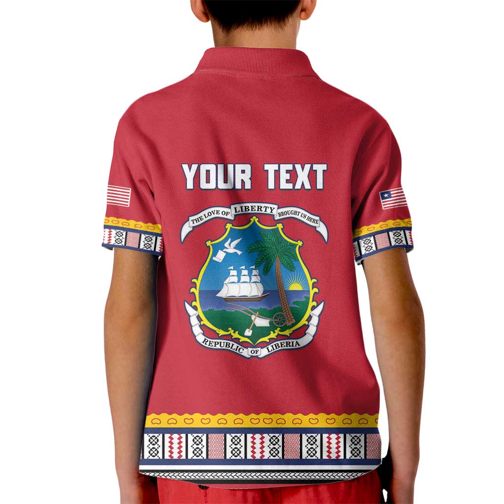 Personalized Liberia Dashiki Kid Polo Shirt Red Color - Wonder Print Shop