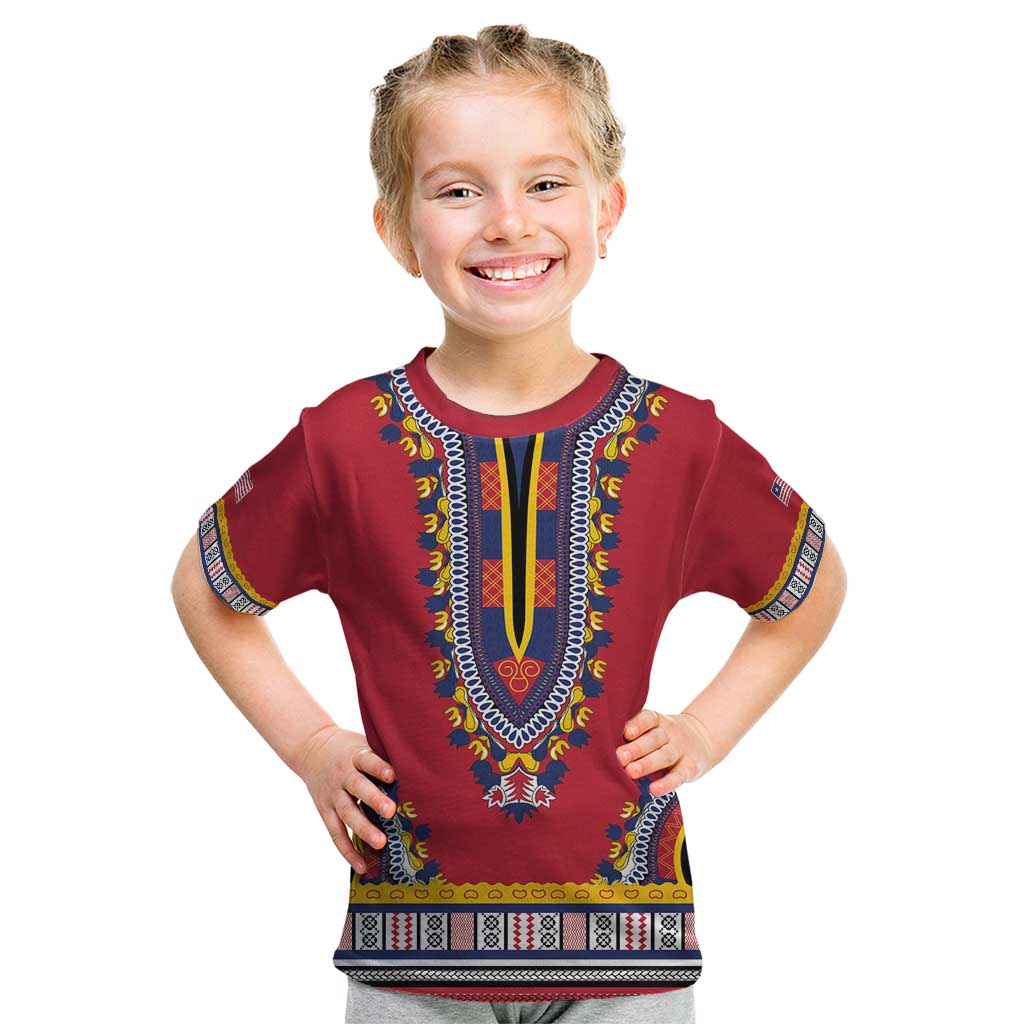 Personalized Liberia Dashiki Kid T Shirt Red Color - Wonder Print Shop