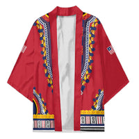 Personalized Liberia Dashiki Kimono Red Color - Wonder Print Shop