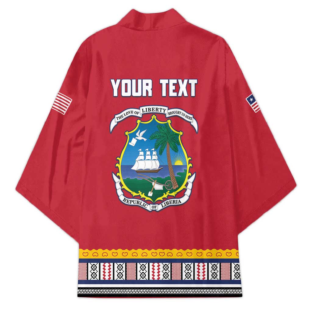 Personalized Liberia Dashiki Kimono Red Color - Wonder Print Shop