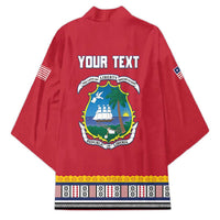 Personalized Liberia Dashiki Kimono Red Color - Wonder Print Shop