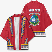 Personalized Liberia Dashiki Kimono Red Color - Wonder Print Shop