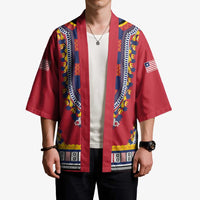 Personalized Liberia Dashiki Kimono Red Color - Wonder Print Shop