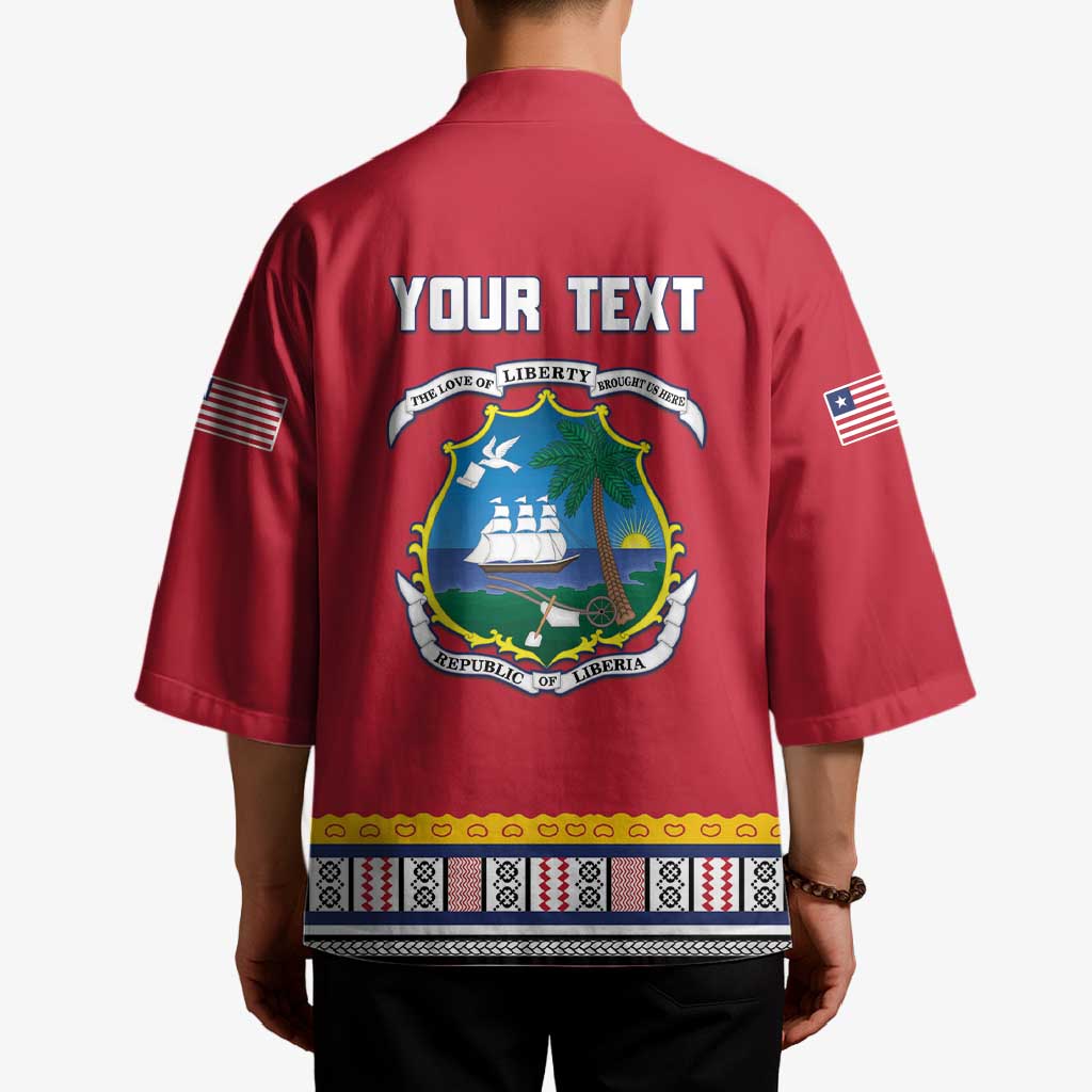Personalized Liberia Dashiki Kimono Red Color - Wonder Print Shop