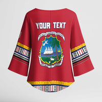 Personalized Liberia Dashiki Kimono Sleeve Blouse Red Color - Wonder Print Shop