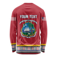 Personalized Liberia Dashiki Long Sleeve Shirt Red Color - Wonder Print Shop