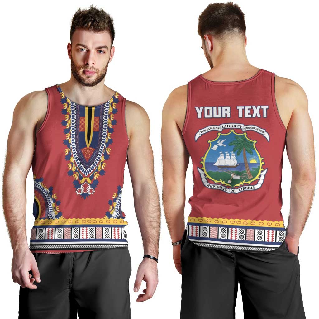 Personalized Liberia Dashiki Men Tank Top Red Color - Wonder Print Shop