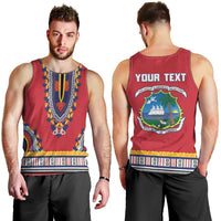 Personalized Liberia Dashiki Men Tank Top Red Color - Wonder Print Shop