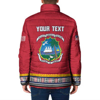 Personalized Liberia Dashiki Padded Jacket Red Color - Wonder Print Shop